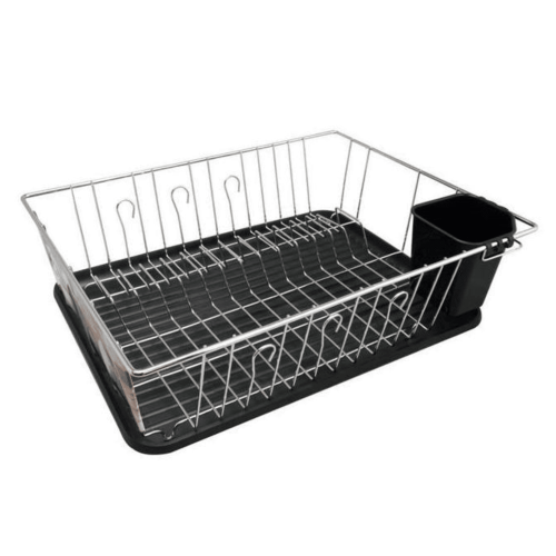Better Chef 16" Chrome-Plated Metal Dish Rack Drain Tray Black Better Chef 16" Chrome-Plated Metal Dish Rack Drain Tray Black